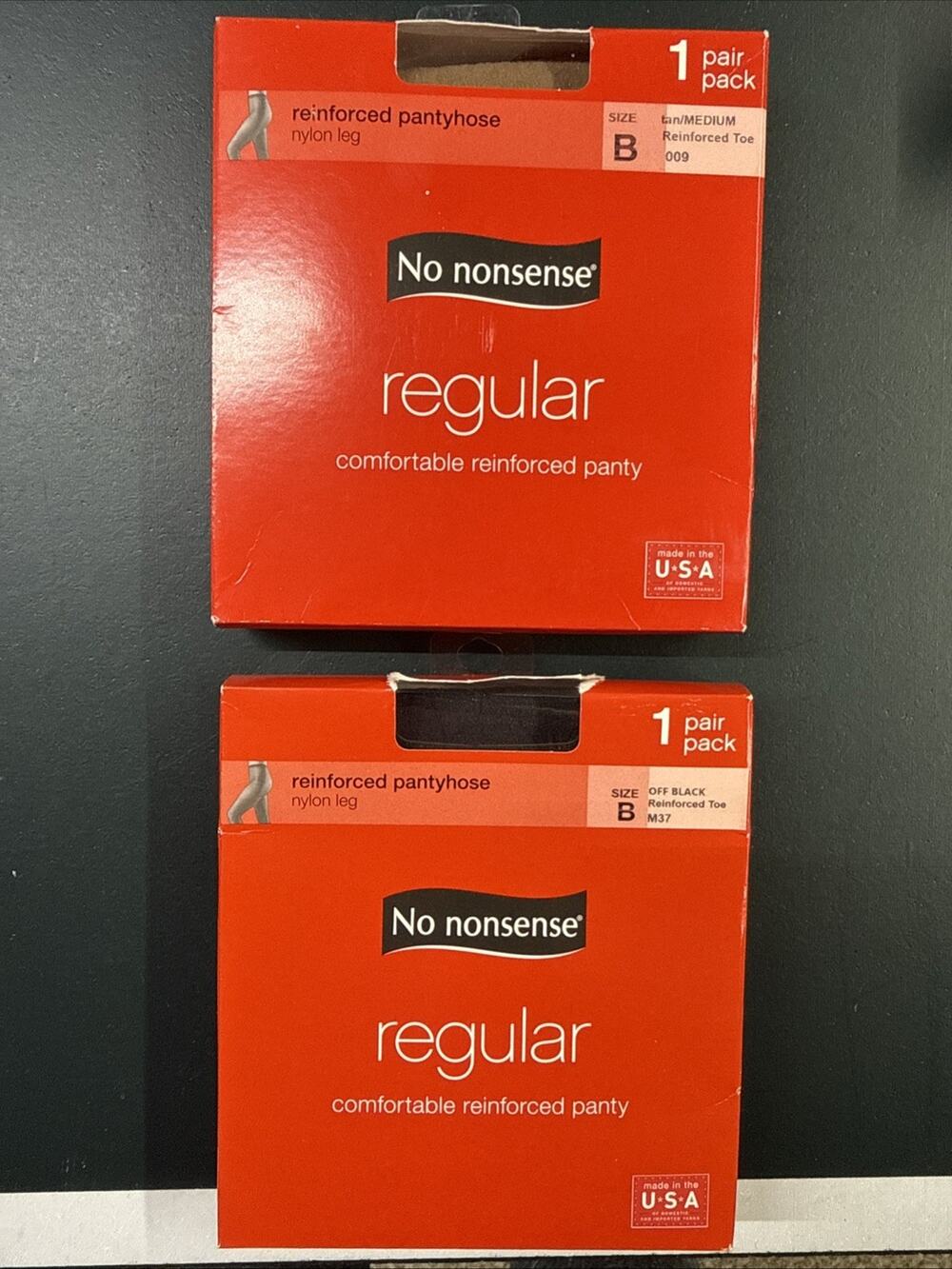 No Nonsense Tan Reinforced Toe Size B 2 Pairs Pantyhose UA5